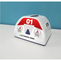 Guardanapeira Interfolha Pirâmide Personalizada Branca Guardanapeira Interfolha Pirâmide Personalizada Branca